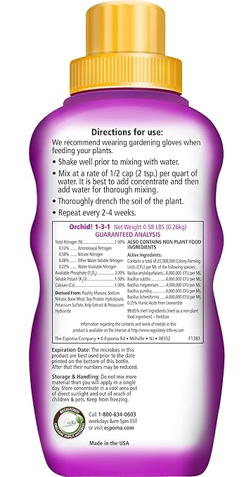 Espoma Organic Orchid! 8-Ounce Concentrated Plant Food – Plant Fertilizer Bloom Booster for All Orchids and Bromeliads. Ideal for Phalaenopsis, Dendrobium, and Other Types of Orchids - 2 Pack
