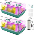 Eglotes 96 Cells Seed Starter Tray with Grow Light, Seed Starter Kit with Adjustable Humidity Dome, Seed Starting Trays Plant Starter Kit for Seeds Growing Starting, Indoor Gardening, Greenhouse