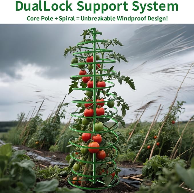 AMAGABELI GARDEN & HOME 3 Pack Tomato Cages for Garden Plant Support 42" Stakes Metal Tower for Climbing Plants Vegetables Potted Plants Tomatoes Pea Bean Cucumber Flowers Outdoor