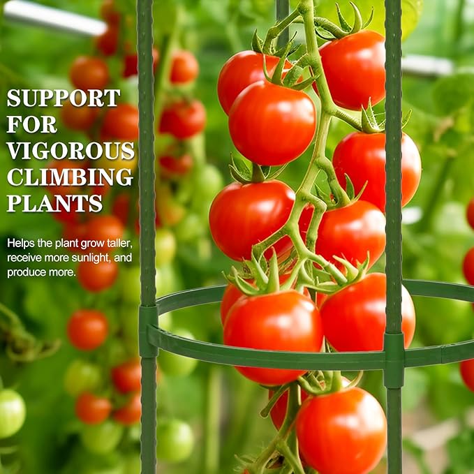 Tomato Cages for Garden,4 Pack 50in Tall Tomato Plant Support Stakes Adjustable Heavy Duty Steel Plant Tower Stakes, Updated Cucumber Trellis Garden Cages for Climbing Plants Vegetable Flowers