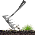 Iron Weeder Tool Without Long Handle, 6 Teeths Manual Weeder Remover Tool, Hand Weed Rake and Garden Hoe for Gardening, Heavy Duty Uprooting Weeding Pull for Yard, Lawn, Patio and Garden