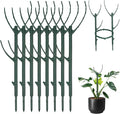 5 Pcs Stackable Plant Support Stakes Stem Holder Structures Frame & Plant Cage Support Rings Half Round for Sphagnum Twig Trellis Indoor Outdoor (5pcs × Bracket, 2m × Hook and Loop)