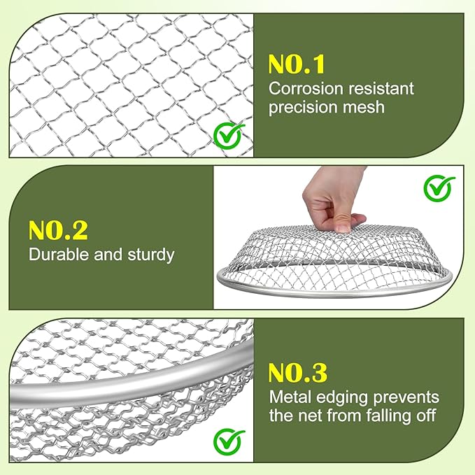 2PCS 3/8 Inch Mesh Soil Sifter for Gardening,Compost Sifter for 5 Gallon Buckets,Garden Sieve Rock Sifters for Captures Dirt Rocks Sawdust,Includes Gloves