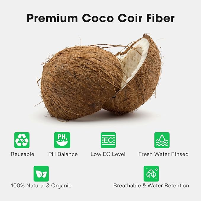 VIVOSUN Coco Coir Brick, 1.4lbs 100% Natural Organic Compressed Coconut Coir Fiber with Low EC, PH Balance & High Nutrition, Coconut Fiber Substrate, Coconut Soil for Plants