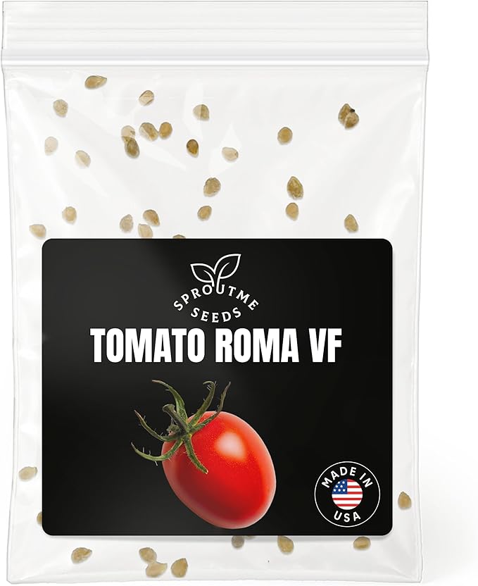 Fall & Winter Roma VF Tomato Seeds for Indoor & Outdoor Planting – 50+ Non-GMO Heirloom Meaty Paste Tomatoes, High Germination (Solanum lycopersicum)