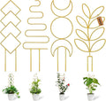 Larger 23inch Plant Trellis for Climbing Plants Indoor, Trellis for Potted Plants with Ties, Metal Climbing Plant Support for Houseplant Flower Pothos Trellis, 4 Different Panels, Pale Gold