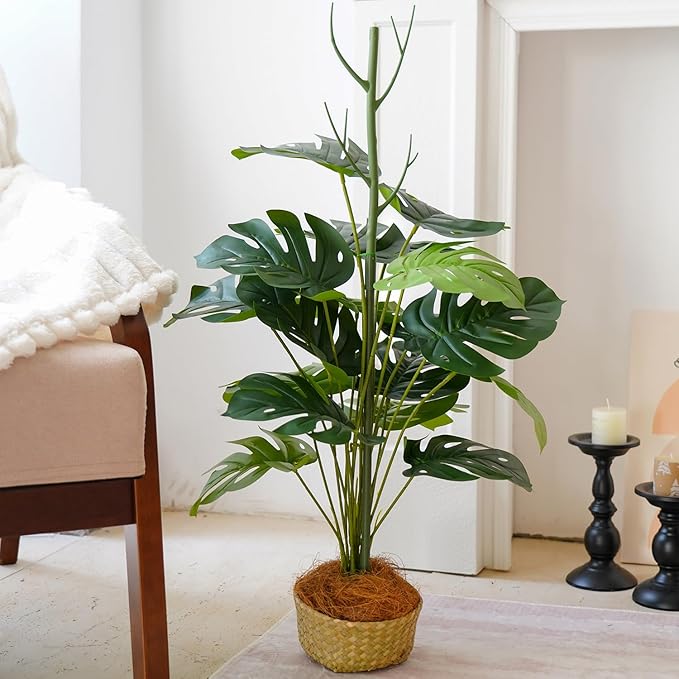 16 Pack Stackable Monstera Plant Support, 27.5 Inch Climbing Plants Support Structures for Indoor Outdoor Plants, 20 Orchid Clips & 16 Twist Clips & 65.5ft Twist Ties