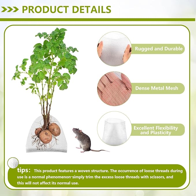 Plant Root Guard Gopher Wire,5 PCS 1 Gallon Plant Wire Baskets,Rust-Resistant Stainless Steel Gophers Moles Voles Mesh Baskets Protect Plant Roots Tubers Trees Flowers Crops
