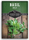 Survival Garden Seeds - Holy Basil Seed for Planting - 1 Packet with Instructions to Plant and Grow The Indian Sacred Herb Tulsi in Your Home Vegetable Garden - Non-GMO Heirloom Variety - Indian Herb