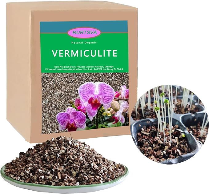 Natural Coarse Vermiculite 15QT for Plants Organic Occurring Mineral Potting Mix Medium for Potted Plants, Hydroponics, Terrariums, Orchids, Mushroom Or Reptile Habitats