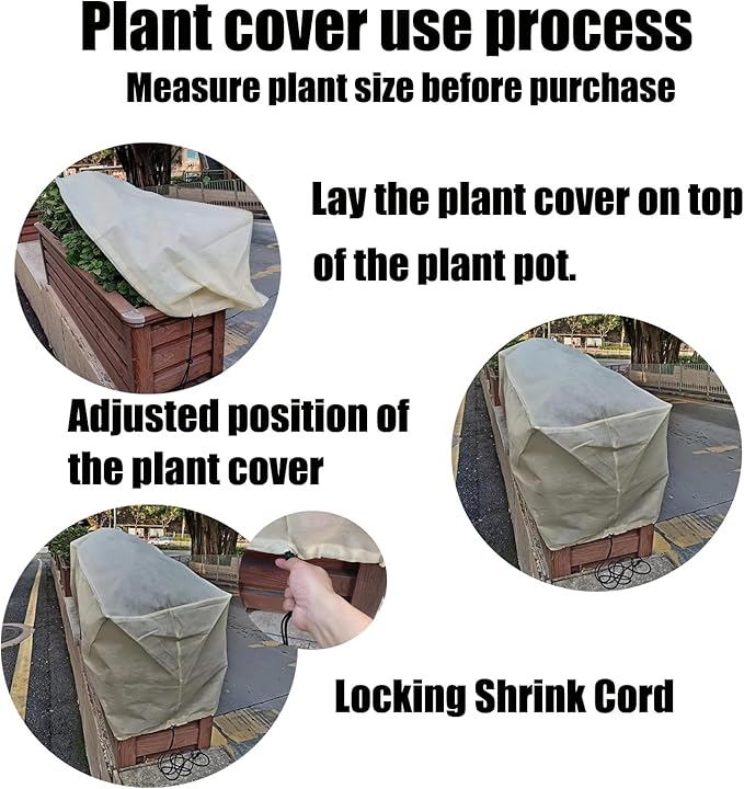 EJW Planter Cover, Plant Covers Freeze Protection,2 Pack 39.5"*17.7"x15.7" Planter Covers for Winter, Frost Cloths for Outdoor Plants, Raised Bed Covers for Winter.