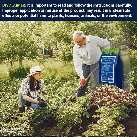 Supply Solutions 10-10-10 Complete Lawn & Garden Granular Fertilizer with Micronutrients – Balanced NPK Plant Food for Soil Health, Blooms & Roots – Safe for Vegetables, Fruits, Lawns (5 Pound)