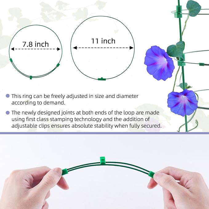 Tomato Cage for Garden- Upgrade 36 Inches Adjustable Plant Support Cage,Cucumber,Rose,Flowers,Fruit,Trellis for Climbing Plants Outdoor/Inodoor(4 Pack)