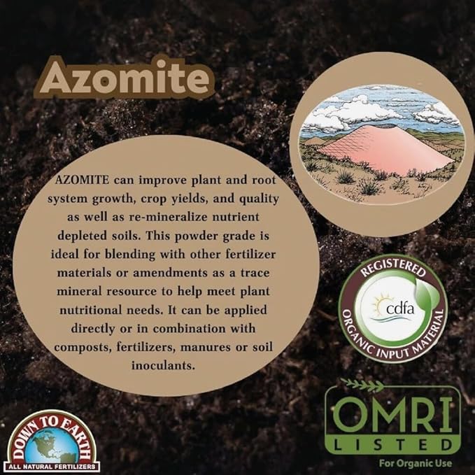 Down To Earth All Natural Fertilizers Down to Earth Organic White Azomite Powder for Improving Plant Growth 0-0-0.2, 5 lb