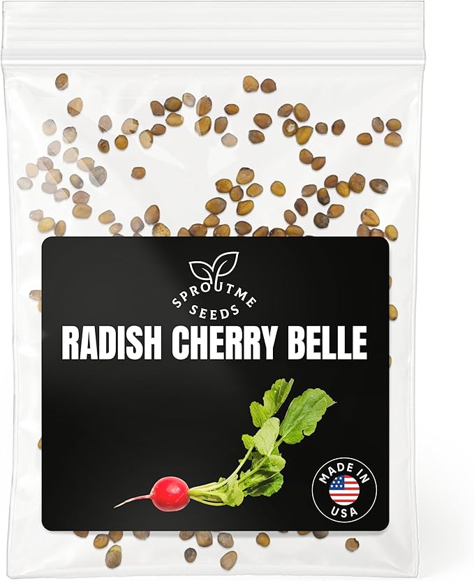 Fall & Winter Cherry Belle Radish Seeds for Indoor & Outdoor Planting – 200+ Non-GMO Heirloom Crisp Round Roots, High Germination (Raphanus sativus)