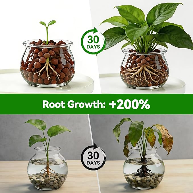 Zeedix 6QT Leca Clay Pebbles for Plants, 4mm-16mm Clay Balls Hydroton Leca Balls for Hydroponic Growing Gardening Orchids Drainage Decoration Aquaponics