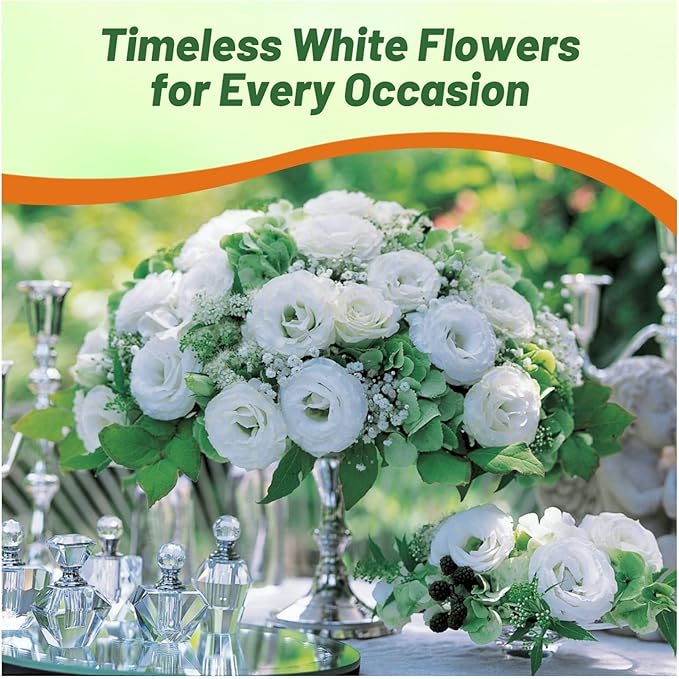 Outsidepride Lisianthus Sapphire White Flower Seeds - 100 Pcs. Annual, Versatile & Low Maintenance, Flower Seeds for Planting Prolific & Vibrant Double Blooms, Great for Cut Flower Arrangements