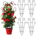 4 Pack 32'' Wave Shape Black Metal Garden Trellis for Climbing Plants, Indoor/Outdoor Potted Plants, House Plants, Vines, Roses, Vegetables