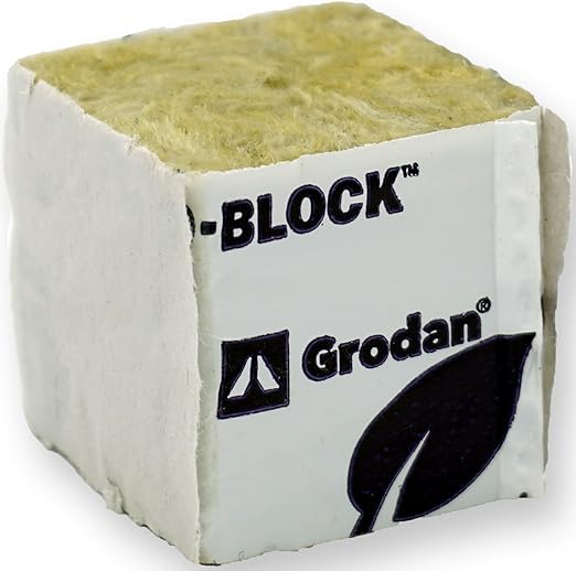 Grodan 1.5" Rockwool Mini Blocks – 45 Pack Rockwool Cubes for Hydroponics, Seed Starter & Cloning + 5 THCity Stakes