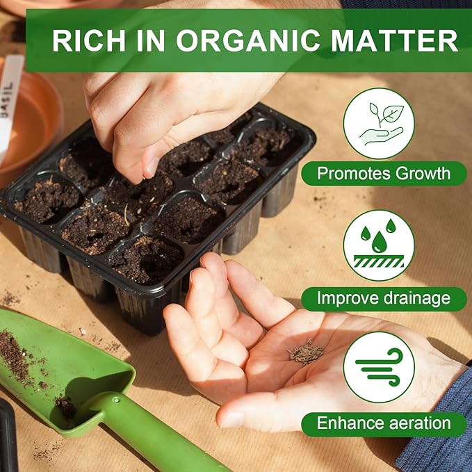 Seed Starter Potting Soil Mix 4qt, Seed Starting Mix for Germination and Growth, Loamy Compost Well-Drainaged Soil Fit for Vegetable, Flower, houseplant