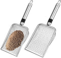 2PCS/ 4PCS Soil Sifter for Gardening, Stainless Steel Sand Soil Compost Sifter for Gardening with Handle, Sieve for Rocks (0.2/0.1 in Mesh, 2)