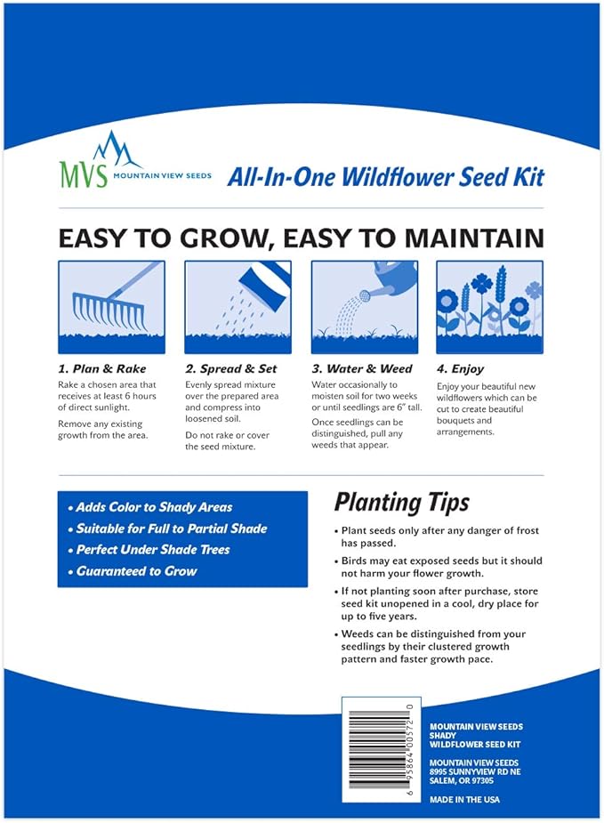 Mountain View Seeds Shady Wildflowers