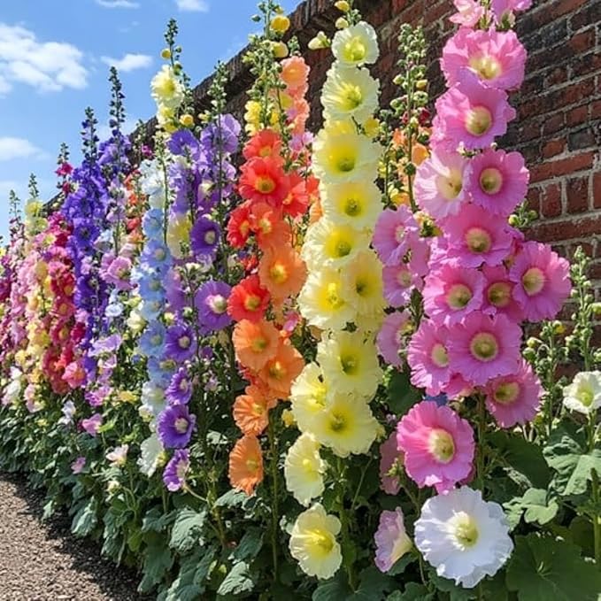 Hollyhock Mixed Color Flower Seeds, 20 Seeds, Rainbow Garden Collection Gorgeous Blooms Limited Supply Order Now!