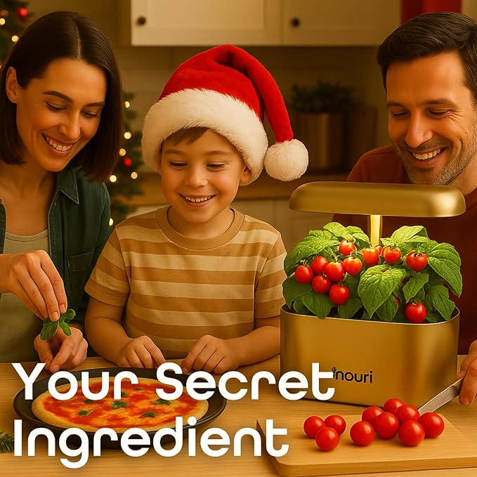 Nouri 5 pod Smart Garden for Home Cooks | w/Heirloom Salad | Hydroponics Growing System | LED Grow Lights | Indoor Herb Garden Kit | Herb Growing Kit Indoors for Plant Lovers, Gardeners, Kitchen