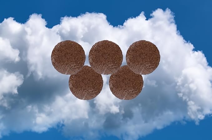 CaliKiwiPros 5 Large 65gm Coco Coir disks Ideal Potting Soil for Indoor & Outdoor Plants. 1 Disk Creates 1.5lbs of Soil Fills a 9'' x 6'' Plastic Bag. Greatest Volume & Value as Almost 4 quarts.