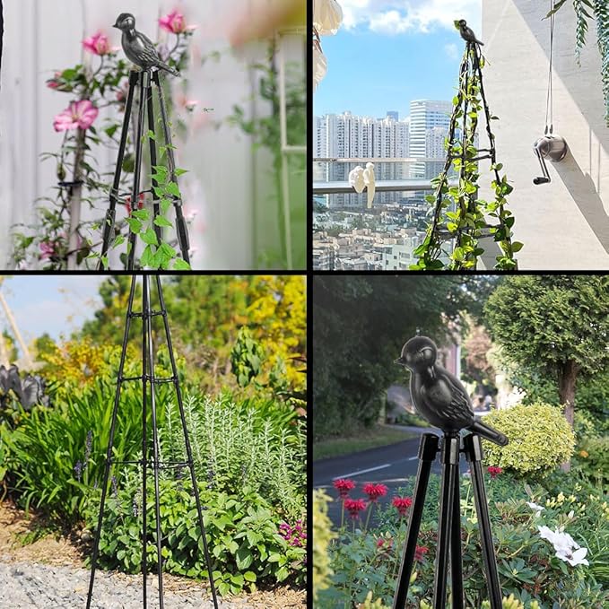 Trellis for Climbing Plants Outdoor, 2 Pack Plant Trellis Support for Climbing Vine, 63" Plant Support Tower Cages Plastic Coated Metal Pipe Supports for Outdoor Indoor, Potted Plants, Tomato cage