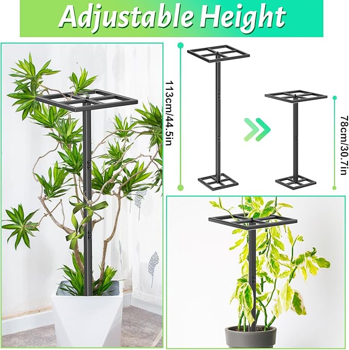 2 Pcs Metal Dragon Fruit Trellis, Durable Adjustable Dragon Fruit Stand Gardening Support for Vertical Climing Plants Trees Cactus Garden Outdoor Indoor Potted Support 8''×12''×45''