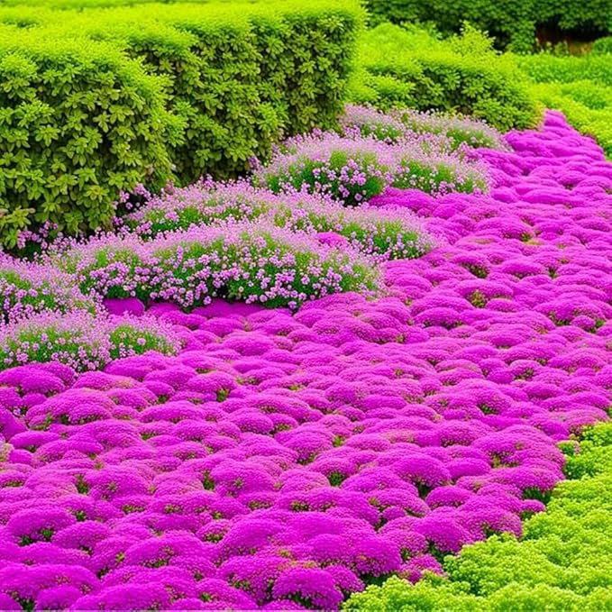 Mixrug 5007+ Fragrant Mix Creeping Thyme Seeds Ground Cover, Multicolor Thymus Serpyllum Seeds,Wooly Thyme Heat Tolerant Herb Seed Bee-Friendly Carpet Low Maintenance Between Stepping Stones