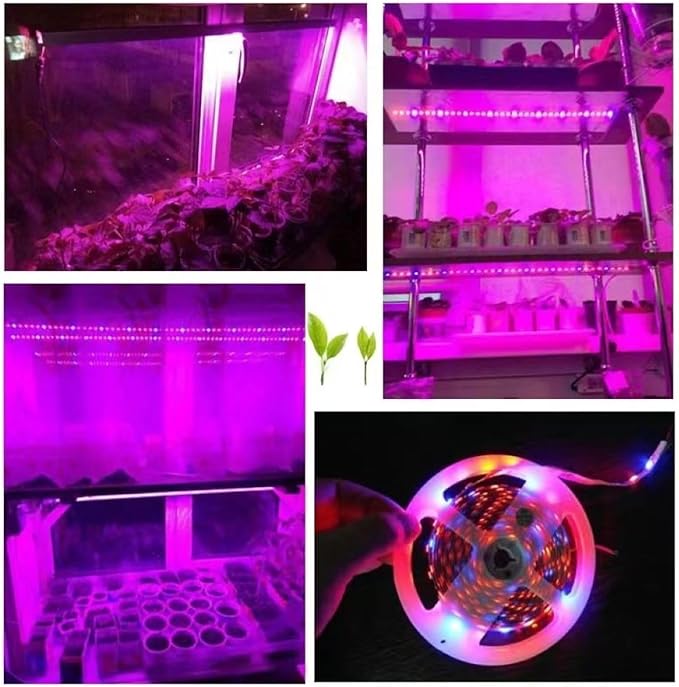 Grow Lights for Seed Starting, 16.4FT Full Spectrum LED Plant Grow Light Strips, Red & Blue 5:1, Waterproof Flexible Growing Lamp for Greenhouse Hydroponics