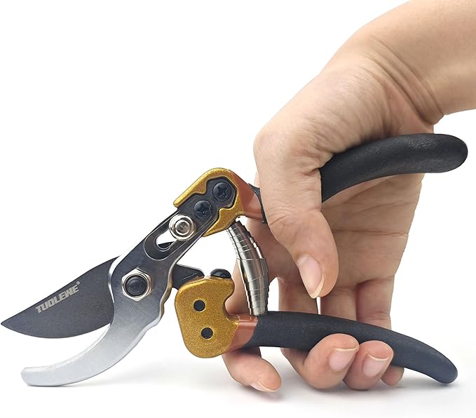 Professional Pruning Shears, Japanese SK5 Steel Blades for Precise Trimming, Bypass Pruners, Heavy Duty Garden Clippers for Branch Cutting, Bonsai, and Gardening
