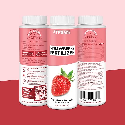 Strawberry Fertilizer for Fruit and Berry Gardens, Liquid Plant Food, 32 oz (1 Quart)