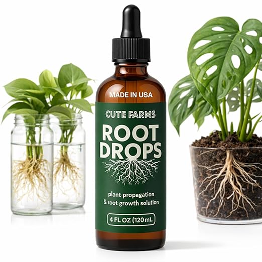 Root Drops - Liquid Rooting Booster | Rapid Growth, Stronger Root System, Reduced Transplant Shock | Ideal for Water, Soil, Leca | Perfect for Indoor Plants: Pothos, Monstera, Philodendron (4 oz)
