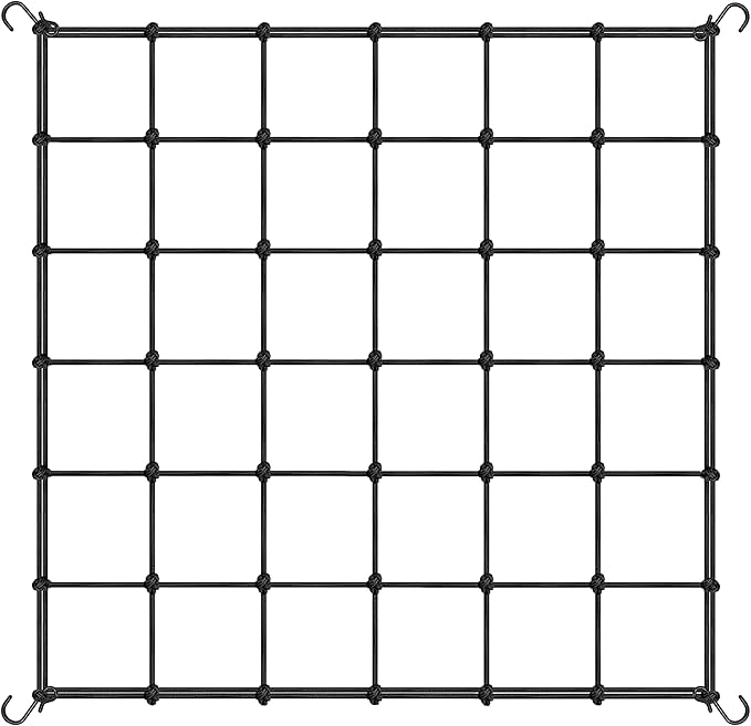 iPower Elastic Trellis Netting for 3x3FT Grow Room, Heavy-Duty Plant Net with Hooks, Flexible Hydroponics Support for Indoor Plants, Gardening, and Horticulture