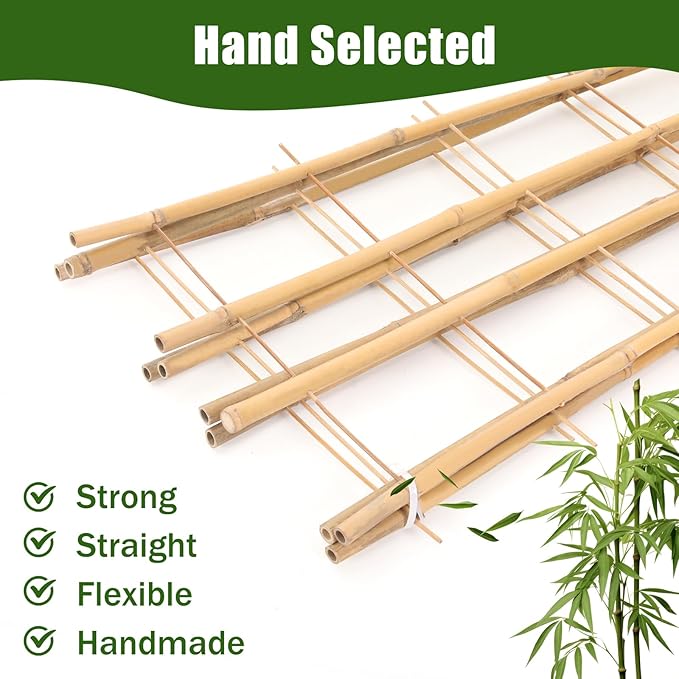 Bamboo Trellis,4.8Ft,3Pack,Climbing PlantsTrellis, Fan-Shaped Trellis,for Outdoor and Indoor Potted Climbing Plants,Vegetables, Cucumber, Tomato, Hoya