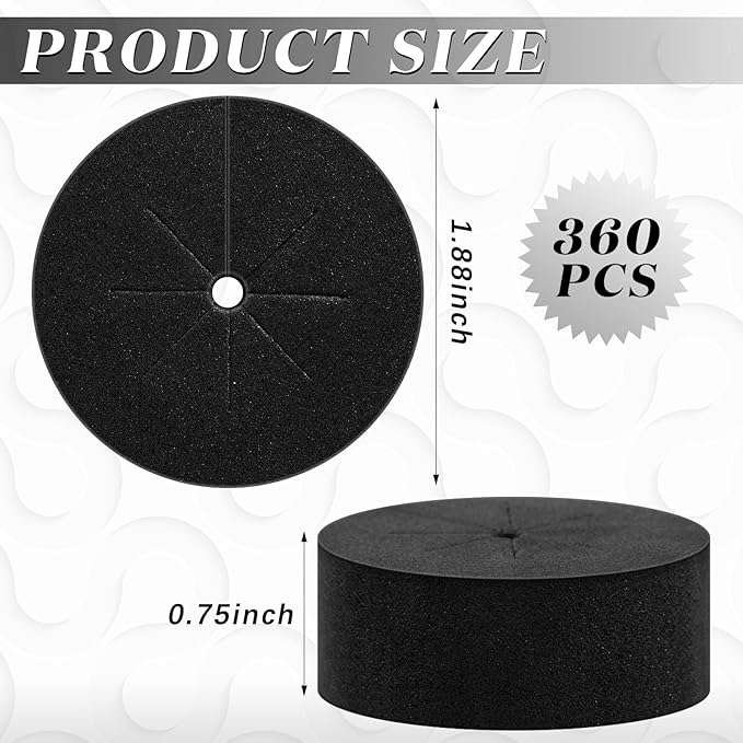 Lallisa 360 Pcs Clone Collars 2 Inch Foam Inserts for Hydroponic Cloning Machines Fits 2" Net Pots Reusable Collars for Hydroponics Plant Germination in DIY Cloner and Clone Machines (Black)