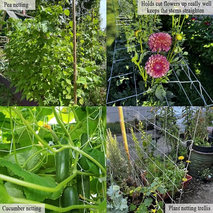 Plant Trellis Netting, 5x30 Ft Polyester Square Mesh Trellis Net Support for Climbing Plants, Bean, Pea, Garden Bed Vines, Grow Tents