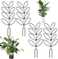 4 Pack Small Plant Trellis for Climbing Plants Indoor, 12 inch Plastic Trellis for Potted Plants Houseplant Trelli, Mini Climbing Plant Support for Houseplant Flower Hoya Pothos, Black