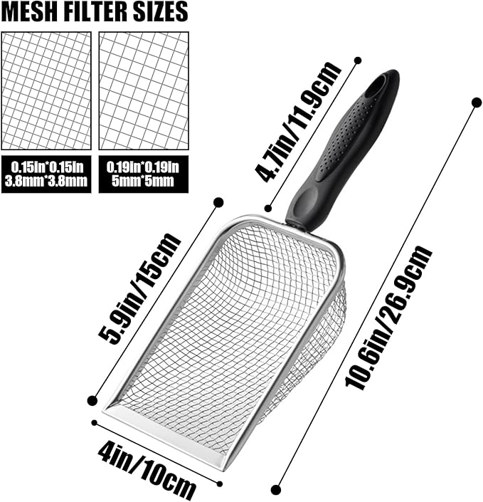 Soil Sifter for Gardening (2-Pack) – 3.8mm and 5mm Mesh, Heavy-Duty Metal Sifter for Dirt, Rocks, Compost and Sand, Durable Garden Tool for Landscaping and Potting Soil