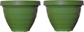 The HC Companies Rings Flower Planter - Self Watering Plant Pots for Herbs & More - Round Lightweight Outdoor & Indoor Planter (10" Dark Green, Pack of 2)