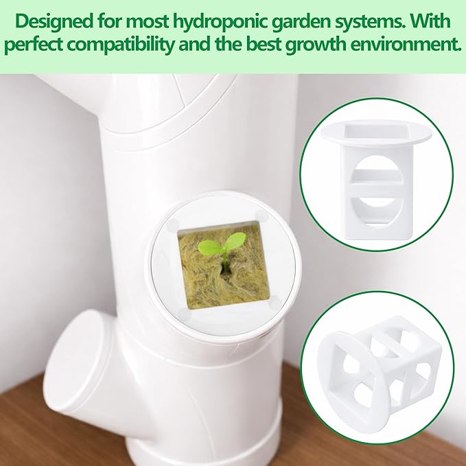 EBaokuup 24 Pcs Grow Cubes for Hydroponic System, Grow Cube Hydroponic Cups Compatible with yCube, Reusable Hydroponic System Grow Cube for Indoor Graden Supplies
