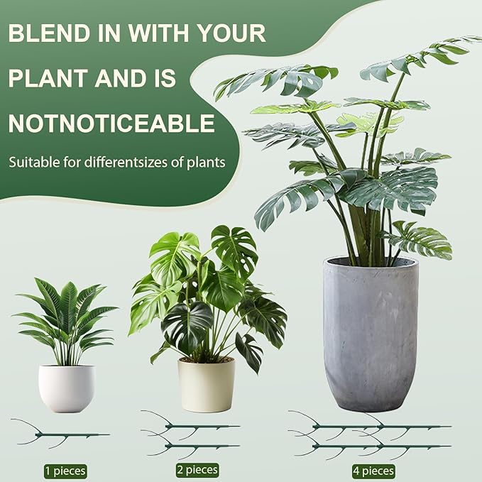Upgrade Stackable Monstera Plant Support,2026 New Durable Garden Plant Support Stakes for Indoor Outdoor Potted Plants,Garden Accessories Plant Sticks for Vine Training Stem Stabilization (10, Green)