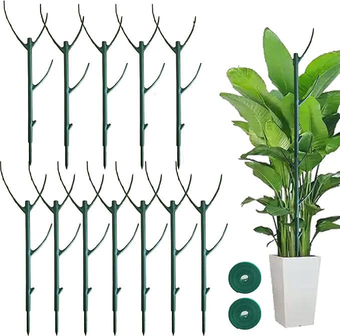 Yvpsi 12 Pack Stackable Plant Support Stakes Climbing Plant Stakes Plant Cage Support for Indoor Outdoor Monstera Plants Potted Garden Accessories