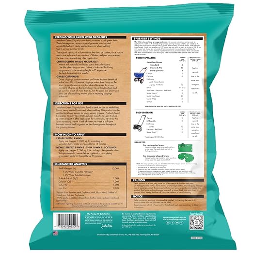 Jonathan Green Organic Organic 8-0-1 Lawn Food for All Grass Types 20 lb. 5000 sq. ft.