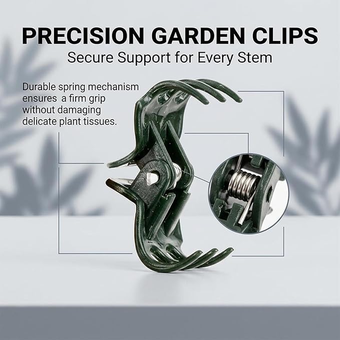 200 PCS Plant Clips Orchid Clips - Plant Support Clips for Indoor Plants, Small Plastic Garden Trellis Clips for Plant Stakes, Climbing Vine Stem Support, Orchid Plant Training Upright Growth