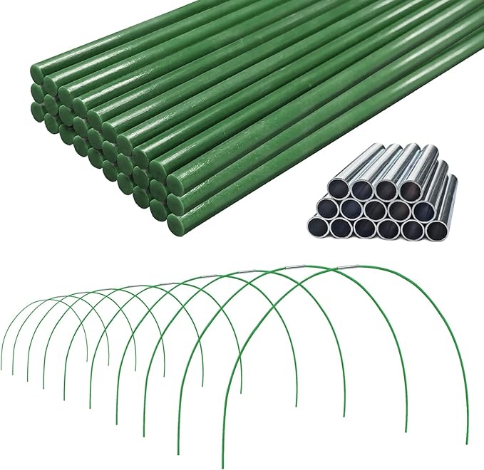 Metal Connectors for 6mm Diameter Glassfiber Garden Stakes Connecting, Joint Accessories for Plant Raising Greenhouse Garden Hoops or Tent Support Rod (Inner Dia 6mm)