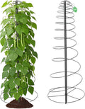 Trellis for Climbing Plants, 45” Metal Spiral Frame Pea Trellis with Center Pole, Adjustable Vine Plant Tower Supports for Outdoor Beans,Cucumbers,Vegetable,Flowers,Pots,Garden Raised Bed,12” Dia